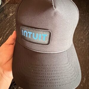 Intuit Unisex Black Cap with Blue Logo